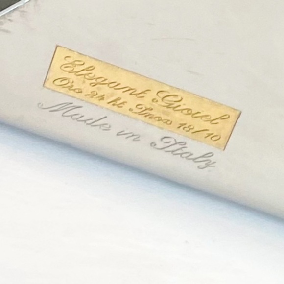 Vintage Italian Gold Tray Gioiel Oro 24K Inox 18/10 Stainless Napkin Holder - Picture 5 of 11